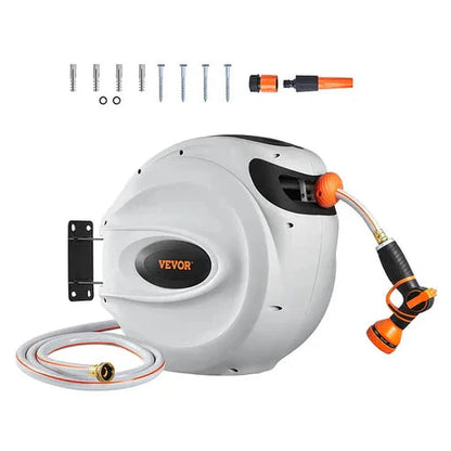 Auto-Retract Garden Hose Reel - Heavy Duty 300lbs Pull, Tangle-Free Design with Quick-Store Tech
