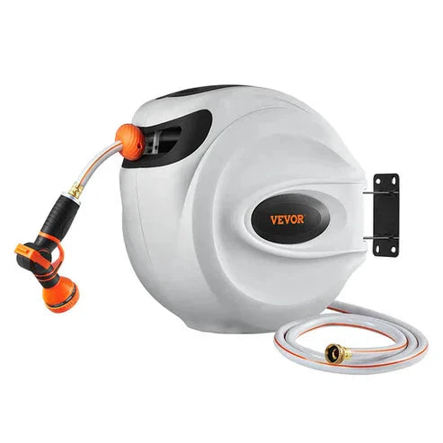 Auto-Retract Garden Hose Reel - Heavy Duty 300lbs Pull, Tangle-Free Design with Quick-Store Tech