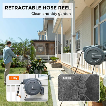 Hydro-Reel Pro - Auto-Retract Navy Blue Hose Reel | 1/2" Heavy Duty