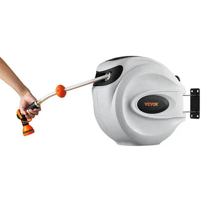 Auto-Retract Garden Hose Reel - Heavy Duty 300lbs Pull, Tangle-Free Design with Quick-Store Tech